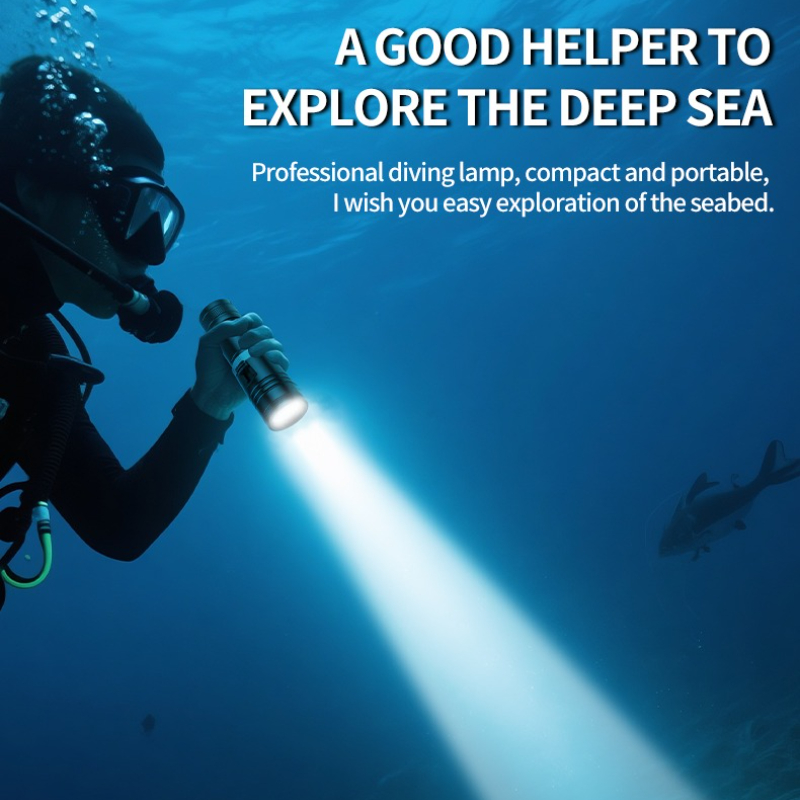 Fishing - D117 Aluminum Waterproof IPX8 Diving Flashlight