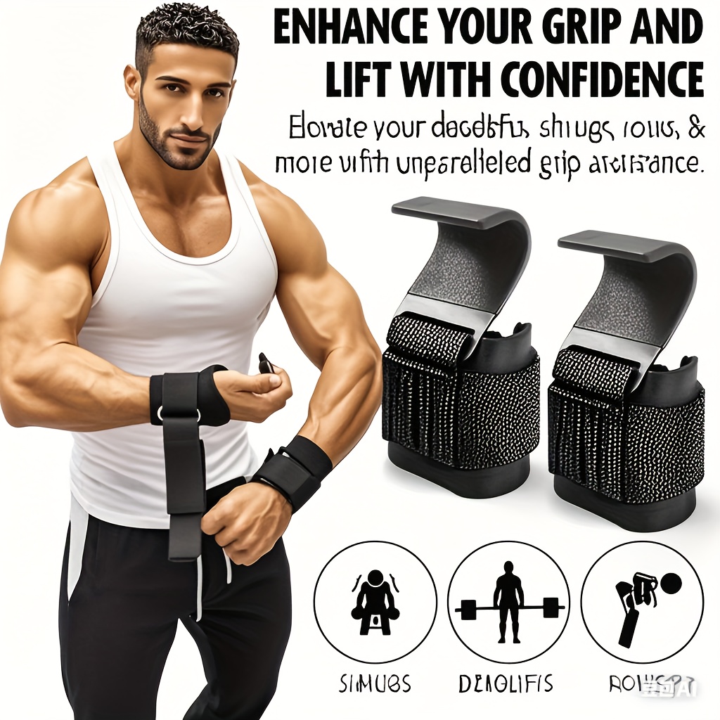 Weight Lifting Hook Grips With - Wrist Wraps Weightlifting Support recension och pris