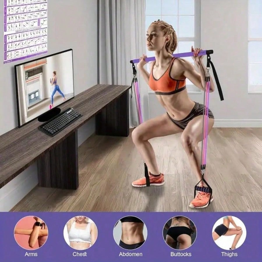 Pilates Bar Kit with Resistanc - Pilates Bar Kit With Resistance Bands recension och pris