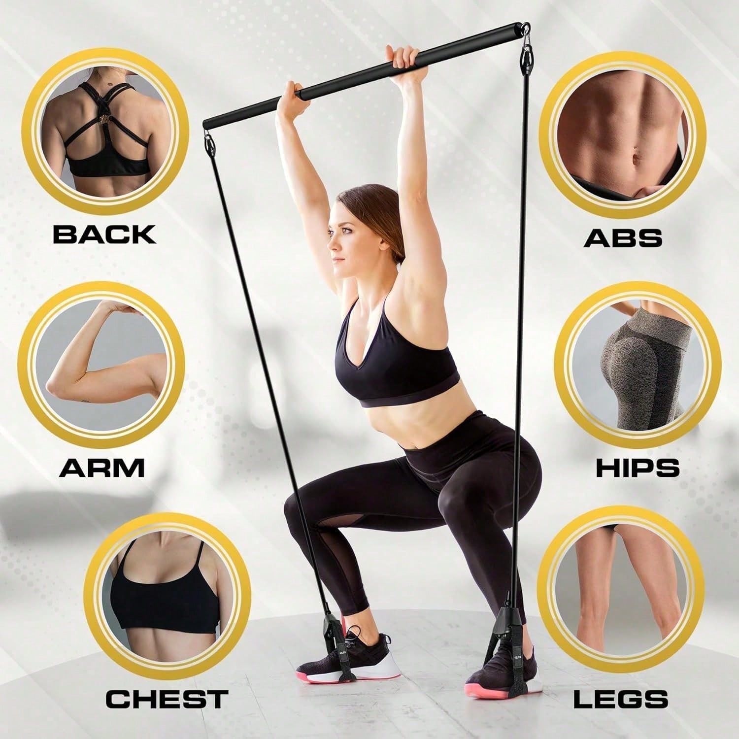 Pilates Bar Kit with Resistanc - Pilates Bar Kit With Resistance Bands recension och pris