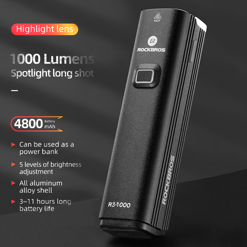 ROCKBROS Bike Light Front Cycl - Rechargeable Bicycle Headlight 1000 Lumen recension och pris