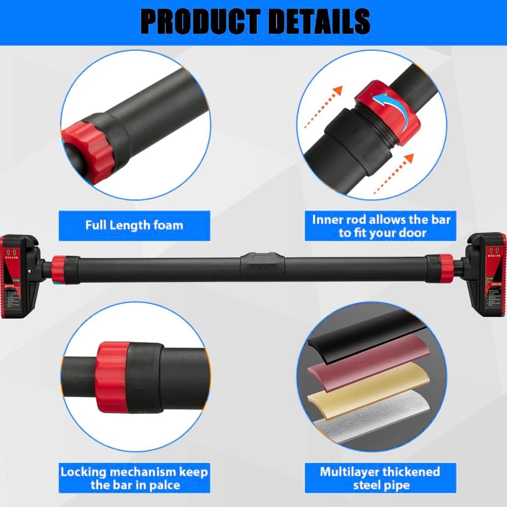 Adjustable Pull Up Bar for Doo - Door Pull Up Bar No Screw recension och pris